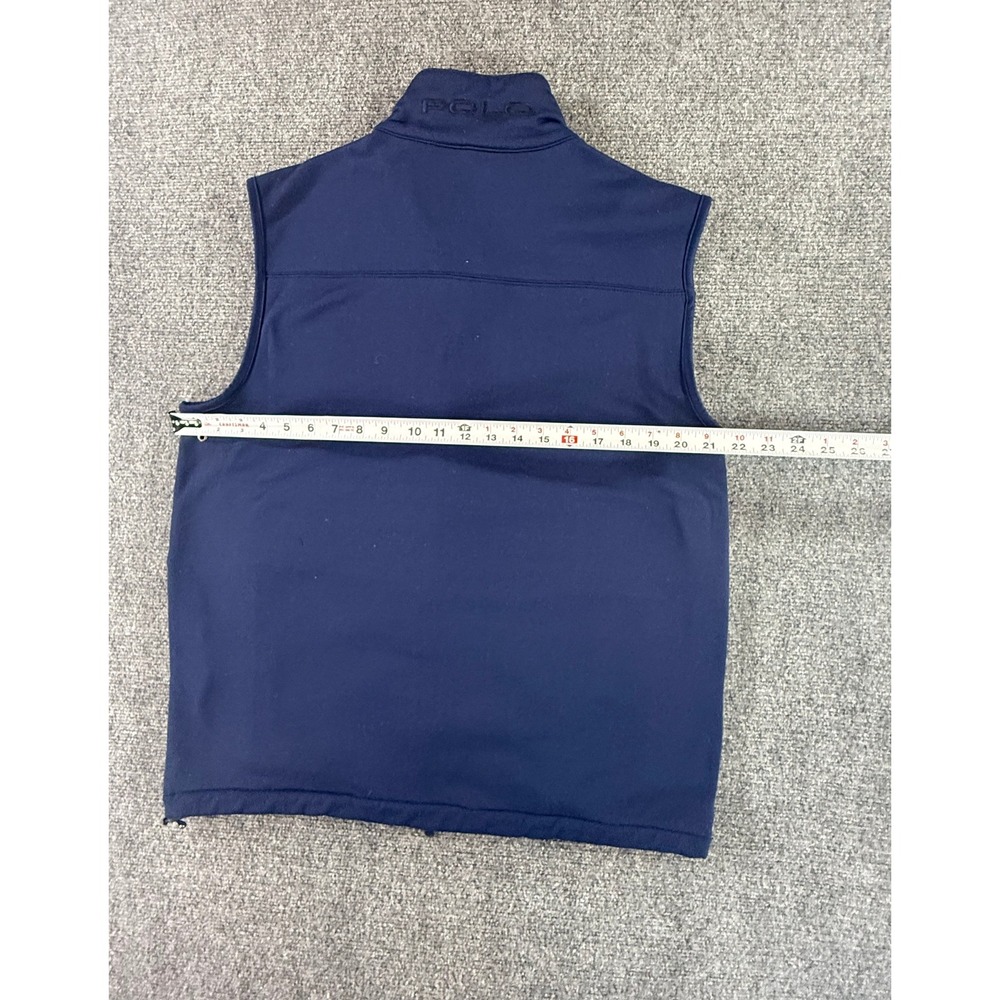Polo Golf Ralph Lauren Mens Navy Blue Full Zip Softshell Vest Champion Hills M - Picture 7 of 7